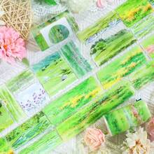 2m/Roll Grassland Transparent PET Tape Sky Masking Tape 3D Crystal Ink Decorative Stickers For Diary Scrapbooking Journal Stationery 100cm Loop - PET Tape - View 7