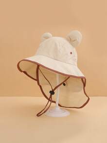 1pc Multi-Color Double Ear Strap Bucket Hat With Lanyard, Can Fix Position And Cover Nape, Cute, Lightweight And Suitable For Sun Protection, Ideal For Boys And Girls Outdoor Activities In Spring And Summer, Great Gift For Kids And Friends - Multicolor - View 10