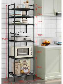 1pc Upgraded Space-Saving Metal Storage Rack, Suitable For Bathroom, Kitchen, Office, Study, Living Room And Other Spaces, Can Be Used As A Storage Organizer, Free-Standing Multi-Tier Shelf, Also Makes A Great Gift - Multicolor - View 9