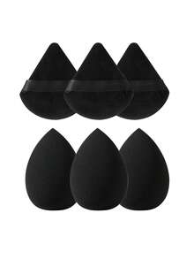 3PCS Triangle Powder Puffs+3PCS Makeup Sponges - Multicolor - View 16