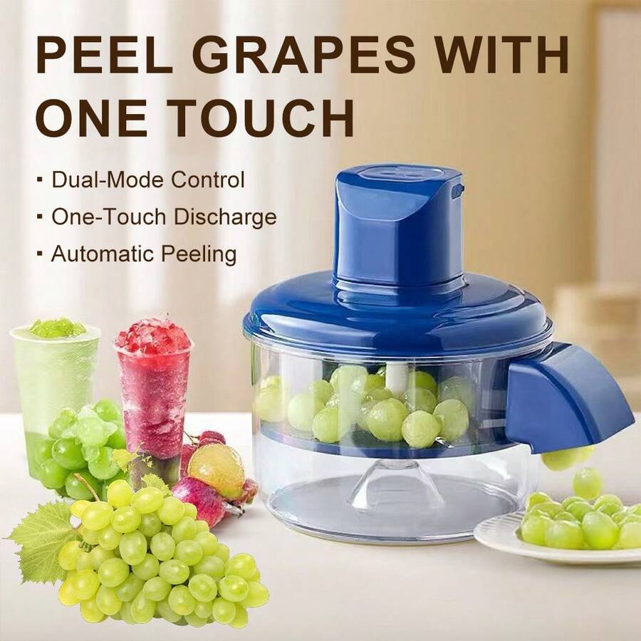 LIPETY Smart Automatic Grape Peeling Machine - Electric Peeler For Green Grapes And Garlic, Suitable For Home And Commercial Use. - Azul - View 1
