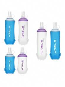 WRELS 1件 150/250/500ML 輕量可折疊咬嘴馬拉松運動水壺，熱壓無味冷水瓶 - 彩色 - 查看 7