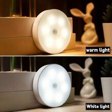 2pcs/1pc Motion Sensor Night Light, Rechargeable Sensor Lamp With Warm White And Cool White Light Options, Suitable For Living Room, Study, Bedroom And Home Decor - Human Body Sensor Night Light - View 12