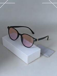 男士小圆锥形多色箔面休闲时尚眼镜，日常佩戴的时尚眼镜 - 彩色 - 查看 9