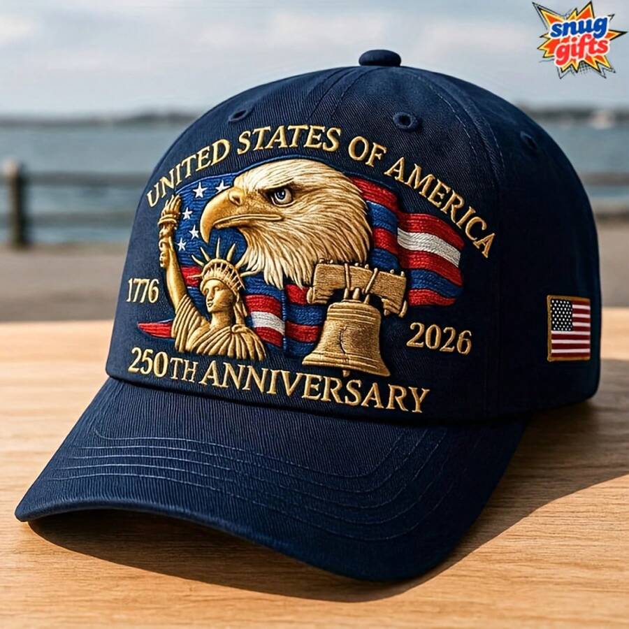 United States 250th Anniversary Hat Eagle - United States 250th Anniversary Hat, Patriotic Adjustable Baseball Cap, United States 250th Anniversary Hat, Unisex A Thoughtful Holiday Or Commemorative Gift For Veterans, Patriots, And History Lovers - màu đen - Xem 1