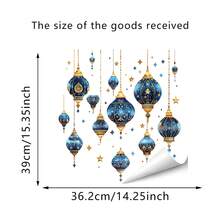 1pc Blue Star Painted 3D Stereo Waterproof Oilproof PVC Wall Sticker, Suitable For Ramadan, Bedroom, Kitchen, Living Room, Mall Decoration - Multicolor - View 4