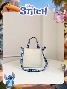 Disney 1个官方授权的缝线图案午餐包时尚手提包休闲多功能单肩包轻便可调节肩带斜挎包，适合女士/女孩/青少年/学生日常/外出/购物/外出午餐盒野餐包便携大容量，是学校假期必备夏季用品。 - 彩色 - 查看 8