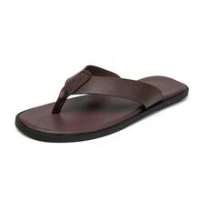 Men's Casual Slides, Lightweight & Durable Thong Sandals For Beach, Summer - Brown - View 4