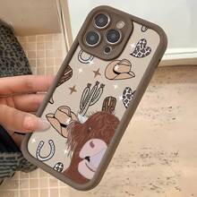 Estuche para teléfono con temática occidental de Highland Cow Compatible con estuches para teléfonos   17  16 Pro Max  15 Pro Max  13 y  12 Hecho de material de TPU que brinda protección contra golpes y caídas Un gran regalo para familiares, amigos, seres queridos, novios / novias y para aniversarios y días festivos - Marrón - Ver 5