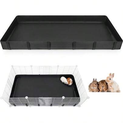 snow orchid 1pc Black Guinea Pig Cage Liner, Guinea Pig Waterproof Liner, Guinea Pig Bedding With Waterproof Bottom, Suitable For Grid, Cage Pad For Guinea Pigs, Rabbits, Hamsters, Bunnies, Cage Not Included