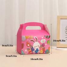 20/10pcs/4pcs Optional Easter Themed Gift Packaging Paper Box Set With Window Rabbit Egg Design, Party Favor Small Gifts, Paper Material With Handle, Includes Easter Card And String, Holiday Party Gift Packaging Box, Birthday Party, Baby Shower, School - Multicolor - View 7