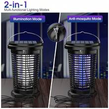 5.5W Solar Powered Mosquito Killer Lamp With USB Rechargeable, IP66 Waterproof Outdoor Indoor Bug Zapper For Yard Backyard Home Camping, Electric Mosquito Swatter With Camping Light, Portable Insect Repeller For Spring Summer - Black - View 3