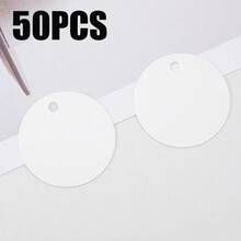 50pcs/100pcs 5cm/1.57in Round Gift Tags, White/Black/Light Brown Paper Handmade Labels, DIY Decoration, Sewing Supplies, Arts & Crafts, Gift Packaging Tags - Multicolor - View 9
