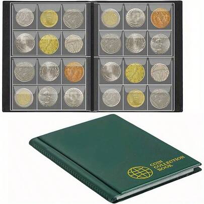 1pc 2026 Hot Selling 120 Slot Coin Collection Album, Commemorative Coin Holder, Vintage Coin Storage Album, Perfect Gift For Holidays, Birthdays, Valentine's Day