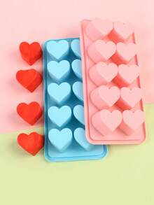 1pc Heart-Shaped Silicone Tray, Mold, For Beverage, Love-Shaped Mold, Chocolate, Candy Making Mold And Tray Back To School - 彩色 - 查看 6