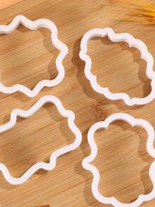 4 piezas de moldes de galletas con forma de burbujas de discurso - Moldes de plástico para decoración de glaseado, pasteles y postres - Multicolor - Ver 6