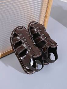 Kids' Classic Fisherman Sandals – Adjustable Ankle Strap, Durable Faux Leather Upper, Closed Toe Design, Non-Slip Sole For Toddler Kids Summer Footwear - Chocolate Brown - View 5