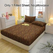 1pc Classic Leopard Print Breathable Fitted Sheet, Soft & Comfortable Mattress Cover For Bedroom, Guest Room And Dorm, Mattress Protector, Bedding Set (Pillow Case Not Included) - Multicolor - View 3