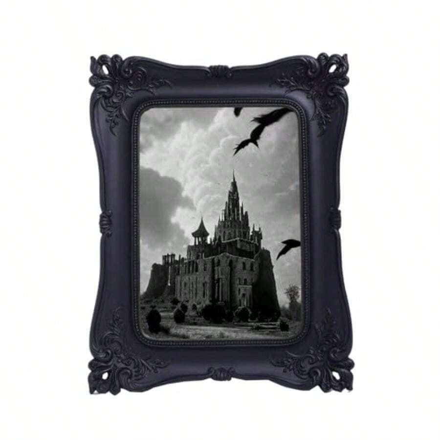 SIKOO - Marcos de fotos antiguos de 5 x 7 pulgadas marcos de fotos antiguos para mesa y pared decoración victoriana y dorado-010 - Negro Mate 4x6 - Ver 1