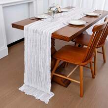 1/3pcs Yellow Cheese Cloth Tablecloth, Rustic Boho Cheese Cloth Tablecloth, Wedding Decoration, Birthday Party, Bridal Shower Table Center Decor - Multicolor - View 15