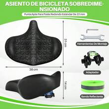 bicicleta para hacer ejercicioWOTOW Sillín de icleta Ancho y Cómodo Asiento Impermeable y Transpirable para icleta de Montaña Carretera Eléctrica y Ejercicio Absorción de Impactos Universal para Hombres y Mujeres - Negro  Tira Reflectante - Ver 2