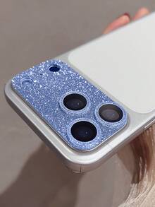 For IPhone 17 Pro Max/17 Pro, Glitter Luxury Camera Lens Film, Full Coverage One-Piece Metal Dust-Proof Anti-Fall High-Definition Exclusive Protective Film - Blue - View 5