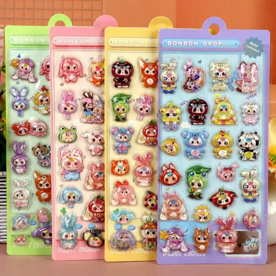 New Stickers, Cute 3D Shaking Stickers, Beautiful Foil Decorative Stickers For Scrapbooking, Planner, Phone - Multicolor - View 1