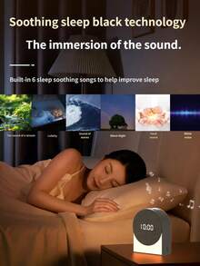 多功能无线蓝牙音箱，白噪音助眠器，带夜灯闹钟，多种舒缓音效助眠 - 白色 - 查看 10
