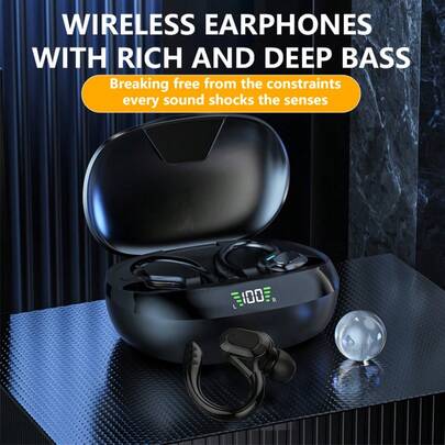 NEW SENYANG 森阳新款时尚头戴式运动蓝牙耳机 时尚非入耳式舒适耳机 音乐深沉低音 挂耳式耳塞 视频 TWS HIFI 杜比音效 立体声高清通话耳机 适用于安卓和苹果手机 游戏情侣耳机 智能耳机