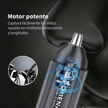 Recortador eléctrico de vello nasal para hombre, recargable por USB y con batería de larga duración. Compacto y portátil, con cabezal desmontable y lavable. Recortador indoloro de cejas, rostro y nariz, el regalo perfecto para el Día del Padre. - Negro - Ver 4