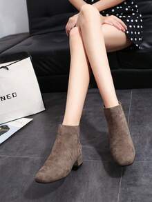Casual Side Zipper Office - Brown - View 6