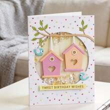 Creative Birdhouse Dies, DIY Scrapbooking Album And Embossing Stencil, Greeting Card Making Tool, Card Paper Cutting Crafts ,Gift Card Making Template Die Cuts. - Silver - View 1