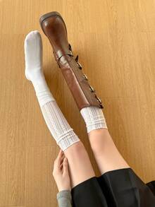 1/2/3 Double White Lace Leg Covers, Women's Stack Socks Covers, Long Stockings Paired With Boots Covers. Spring And Summer Fashionable Ballet Style Calf Socks Combination Set - Multicolor - View 8