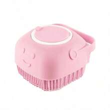 Soft Silicone Pet Bath Brush With Shampoo Dispenser, Ergonomic Easy-To-Clean Massage Shower Brush, Grooming Essentials For Short & Long-Haired Dogs, Cats, Puppies & Kittens - Baby Pink - View 11