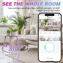 2026 New Indoor Pan-Tilt Surveillance Smart Camera, 1080p HD Camera With Night Vision, Motion Detection For Baby & Pet Monitor, Sd Card Storage, 2-Way Audio, 2.4Ghz WiFi - White - View 6