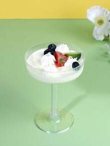 6 piezas Vasos desechables transparentes con rayas para cócteles, vino, champán, helado, mousse, pudín y postres - transparente - Ver 4