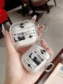 带按钮的彩绘耳机保护套，透明耳机保护壳，防摔软壳，兼容苹果1/2/3/4代，兼容 Pro第二、三、四、五代无线蓝牙耳机，透明设计，女士款 - 彩色 - 查看 2