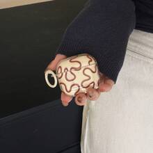 Minimalist High-End Transparent Asymmetrical Line With Hanging Ring Earphone Case Compatible With Airpods Pro 2, Cute Apple 4 Minimalist 3 New 1/2 Generation Women Earphone Case Protective Cover - Apricot - View 5