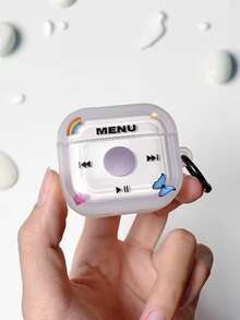 Playlist Element Music-Themed Anti-Drop Protective Case Compatible With Apple Wireless Earphones, Scratch-Resistant And Shock-Proof - Clear - View 3