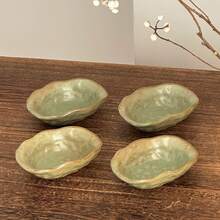 Japanese Retro Ceramic Small Dipping Sauce Dish, Asymmetrical Shaped Soy Sauce Vinegar Wasabi Condiment Plate For Home Use - Multicolor - View 14