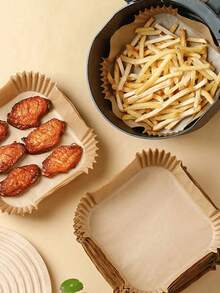 100pcs Air Fryer Liners, Non-Stick, Waterproof, Oil-Proof, Multi-Purpose Baking Paper Suitable For Air Fryer, Microwave, Steamer, Kitchen & Dining Supplies - Multicolor - View 6