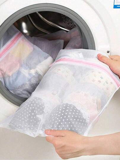 1pc Durable Mesh Laundry Bag With Zipper, Fine Wash Bag, Lingerie Bag, Washing Machine Lingerie Bag, Garment Bag, Pantyhose Protector Bag, Zipper Laundry Bag, Suitable For Delicate Clothes, Upgraded Thicker Breathable Anti-Pilling Zipper Closure, Essential Laundry Bag For Underwear, Socks, Lingerie, Sweaters, Silk, Machine Washable, Suitable For Home, Travel, Dorm