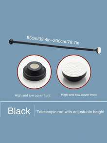 可调节窗帘杆支架 - 无需钻孔、无需钉子安装，节省空间设计，适用于浴室和厨房收纳 - 彩色 - 查看 15