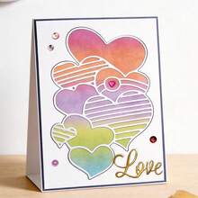 Troqueles creativos con forma de corazón, herramienta DIY para hacer álbumes de recortes y estarcidos en relieve, para tarjetas de felicitación, recorte de papel para manualidades, plantilla de troqueles para hacer tarjetas de regalo. - Plateado - Ver 10