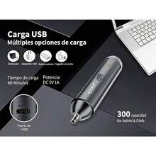 Recortador eléctrico de vello nasal para hombre, recargable por USB y con batería de larga duración. Compacto y portátil, con cabezal desmontable y lavable. Recortador indoloro de cejas, rostro y nariz, el regalo perfecto para el Día del Padre. - Negro - Ver 8
