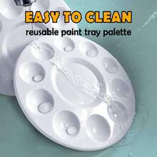 60 Pcs Paletas de Bandejas de Pintura con 10 Pozos Paletas de Plástico Blanco Suministros de Pintura para Acuarela Acuarela ArtíStica Pintura al Óleo Reutilizable,40855839 - Multicolor - Ver 6