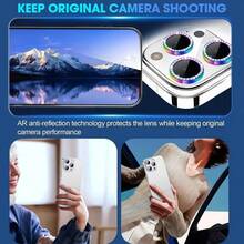 6-Piece Colored Rhinestone Phone Lens Screen Protector - Suitable For IPhone 17/16/15/14/13/12/11 Phone Lens Screen Protector - Scratch-Resistant, Practical, And Easy To Install - Perfect As A Valentine's Day, Thanksgiving, Christmas, And Halloween Gift. - Colorful - View 9