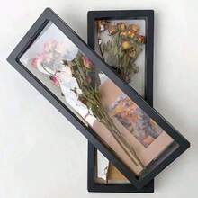 1个现代简约镂空创意干花相框（塑料），3D干花展示架，DIY悬浮相框（非玻璃），生日/毕业礼物，干花，项链首饰样品展示架 - 白色 - 查看 12