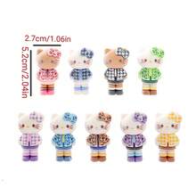 SANRIO 1/2/5个装 植绒长腿Hello Kitty可爱迷你豆豆，DIY树脂首饰配件和汽车装饰品 - 彩色 - 查看 4