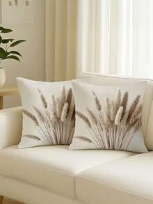 1/2/4pcs Beige Woven Pattern Decorative Pillow Covers | Lightweight Bohemian Minimalist Design With Zipper Closure, Soft Neutral Floral Pattern, Suitable For Living Room, Bedroom And Sofa - Modern Country Style Decor, No Filling Included, Easy To Maintain - Multicolor - View 8